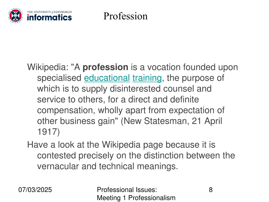 profession