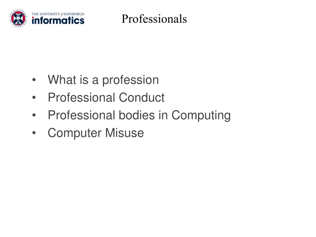 professionals