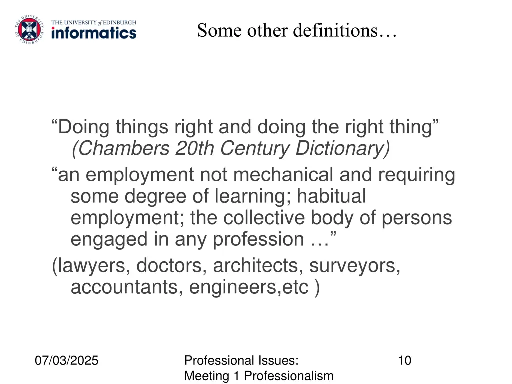some other definitions