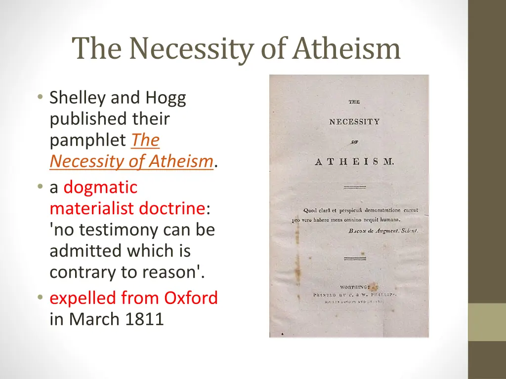 the necessity of atheism