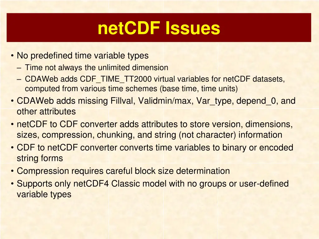 netcdf issues