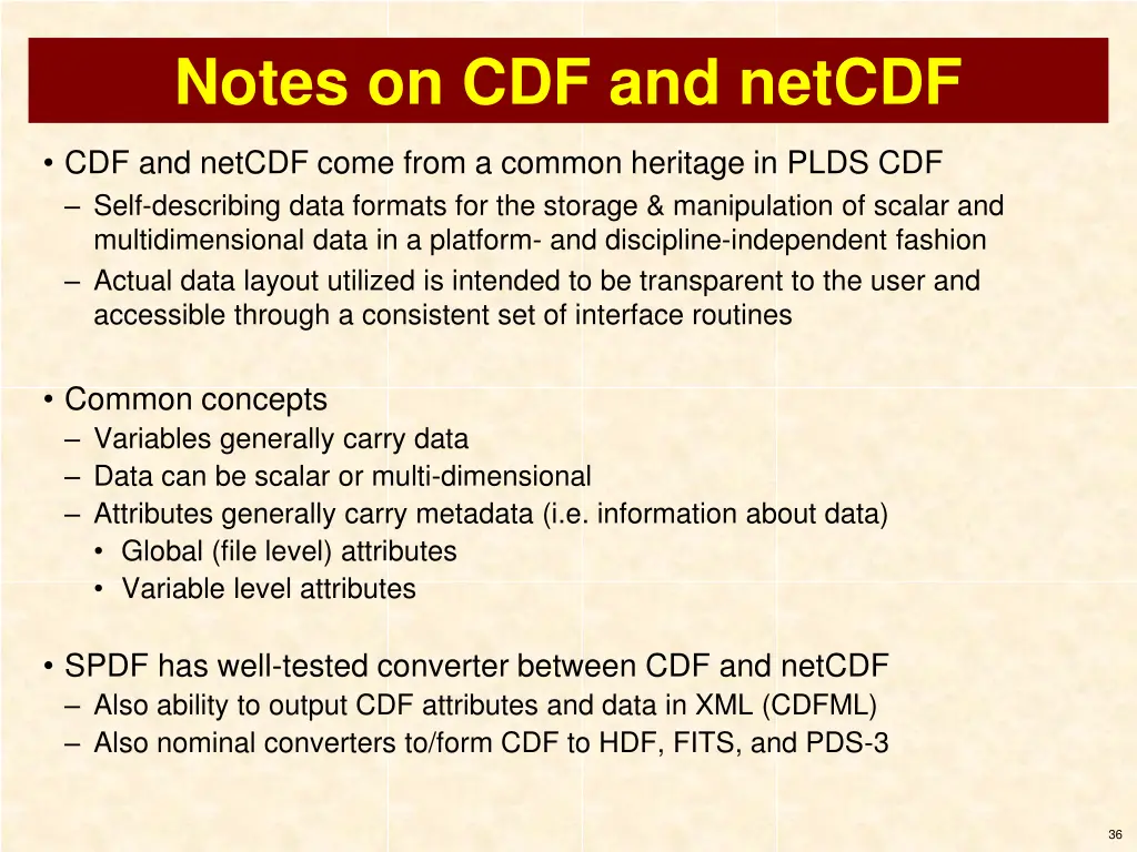 notes on cdf and netcdf 1