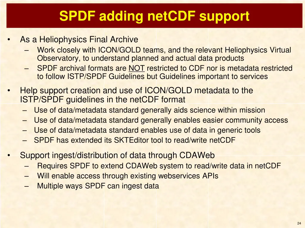 spdf adding netcdf support