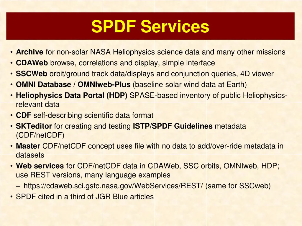 spdf services