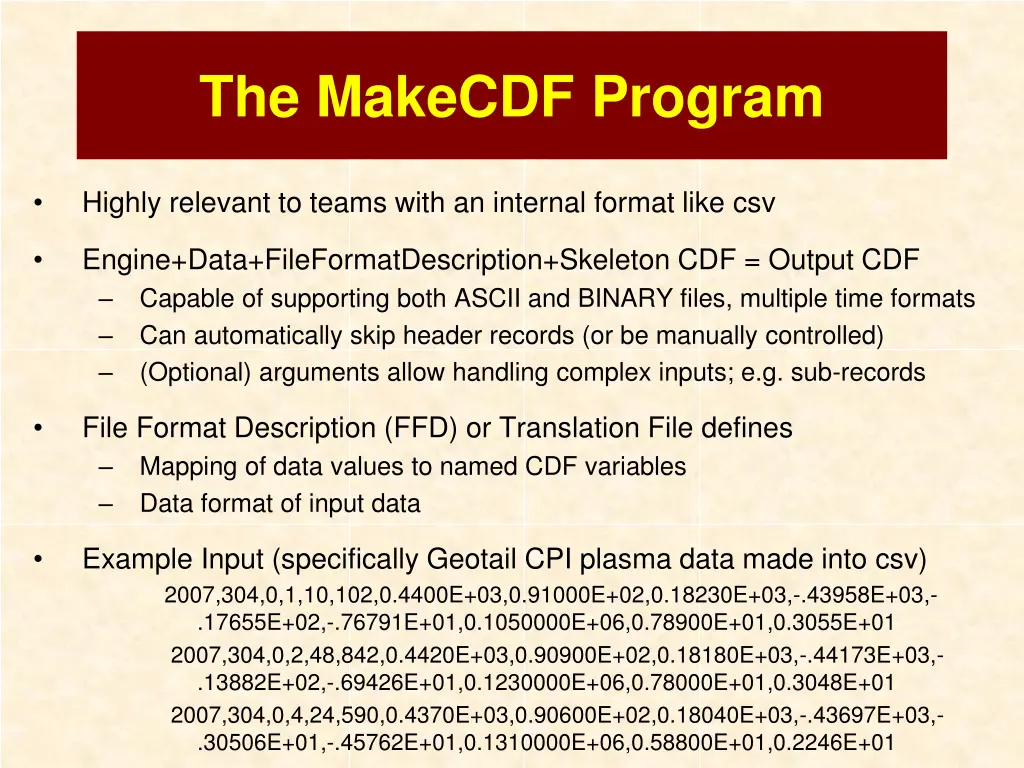 the makecdf program