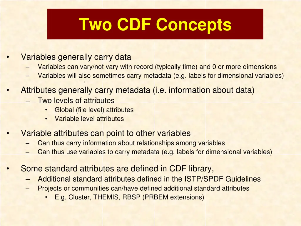 two cdf concepts