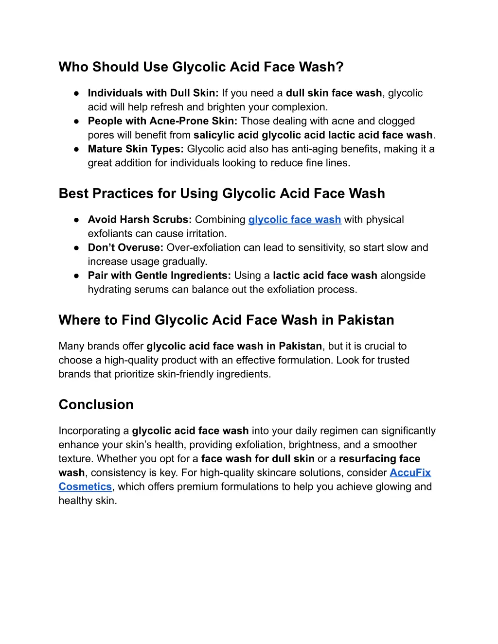 who should use glycolic acid face wash