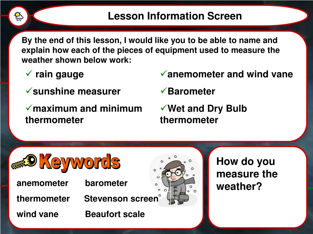 lesson information screen 1