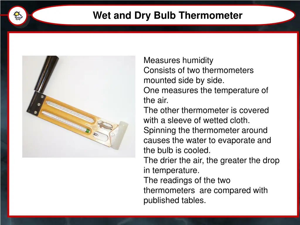 wet and dry bulb thermometer