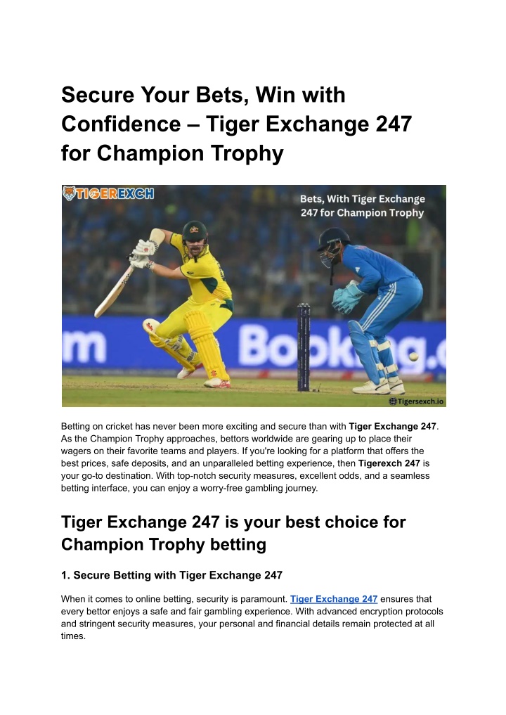 secure your bets win with confidence tiger