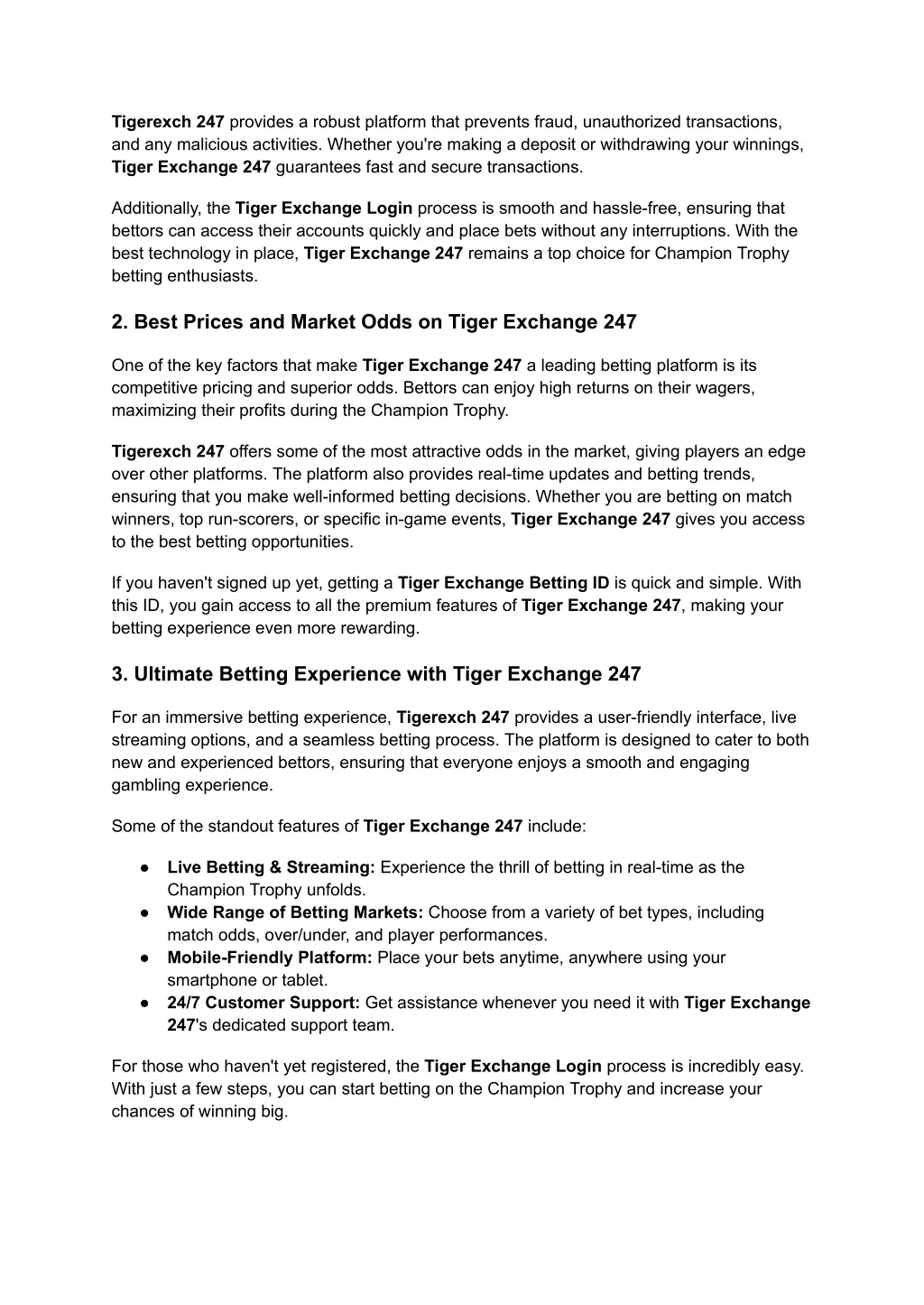 tigerexch 247 provides a robust platform that