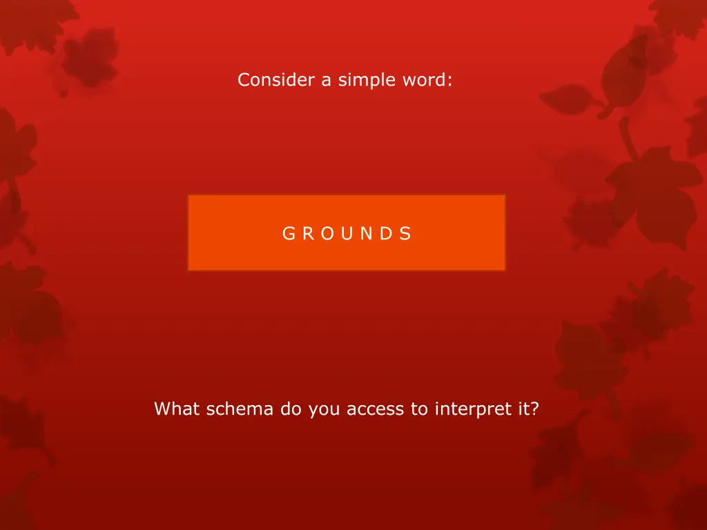 consider a simple word