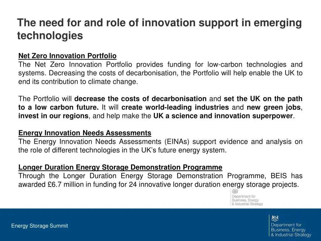 the need for and role of innovation support