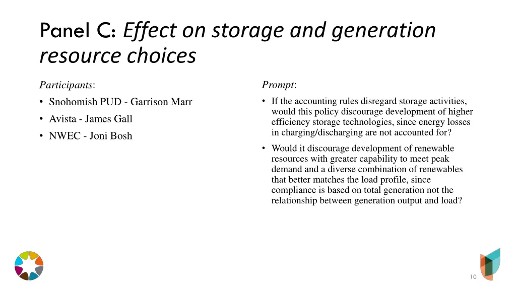 panel c effect on storage and generation resource