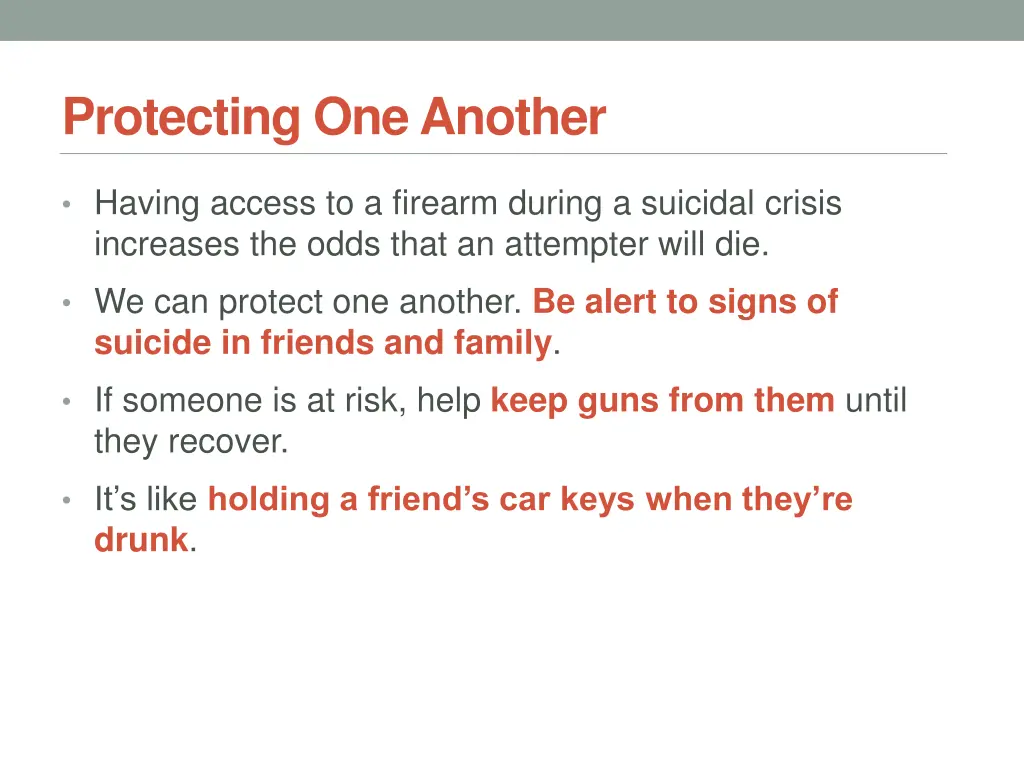 protecting one another
