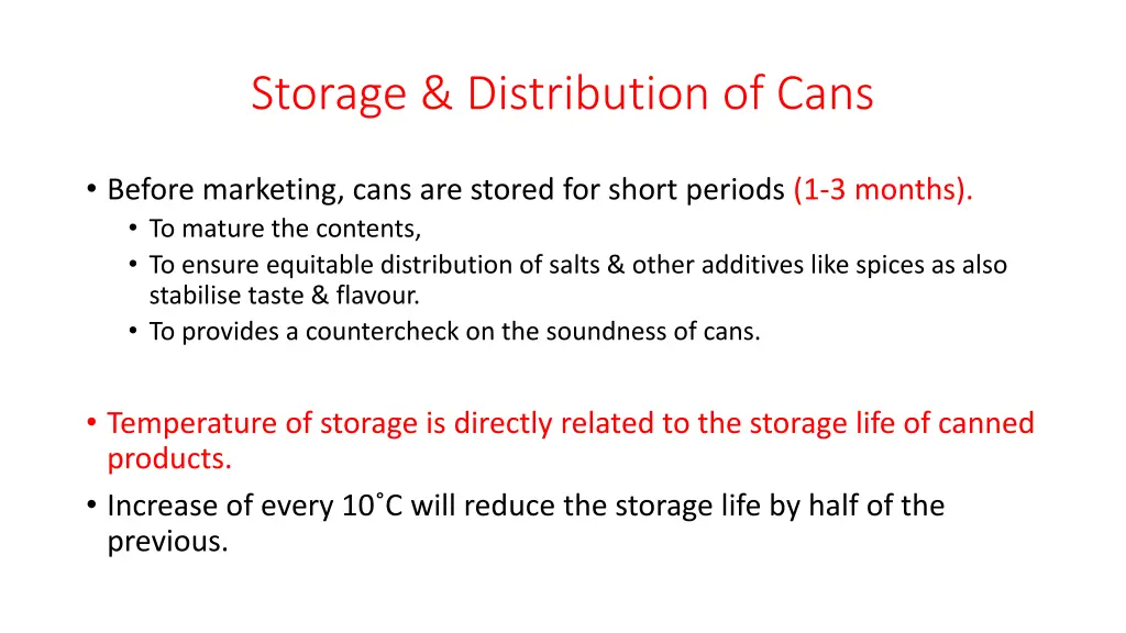 storage distribution of cans