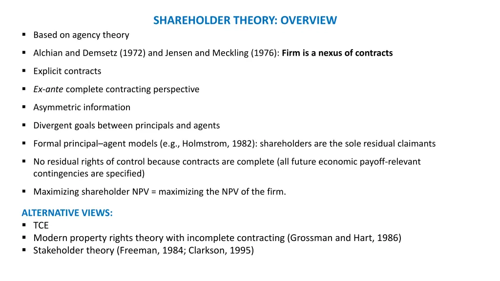 shareholder theory overview