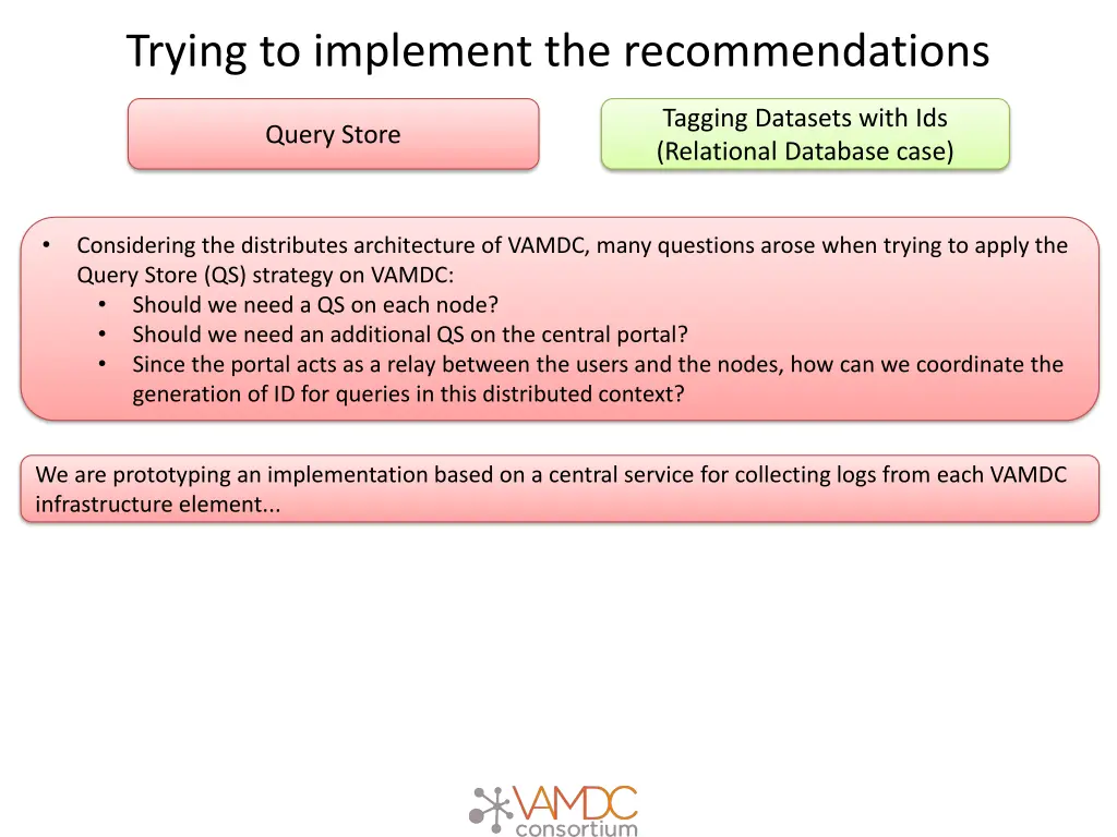 trying to implement the recommendations 5