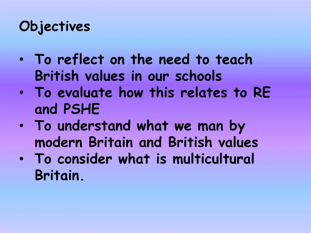objectives