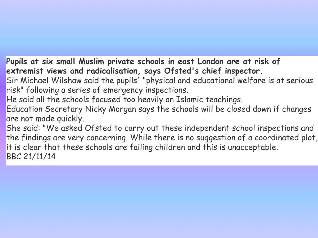 pupils at six small muslim private schools