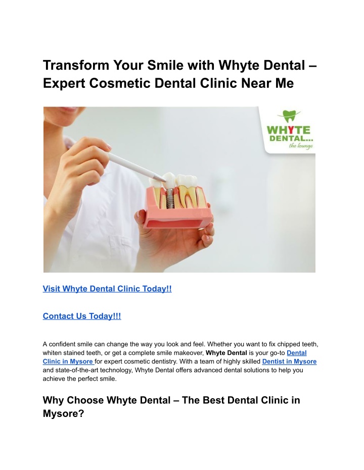 transform your smile with whyte dental expert