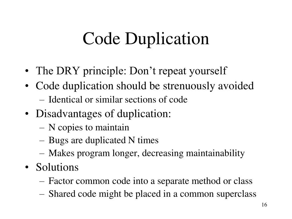 code duplication