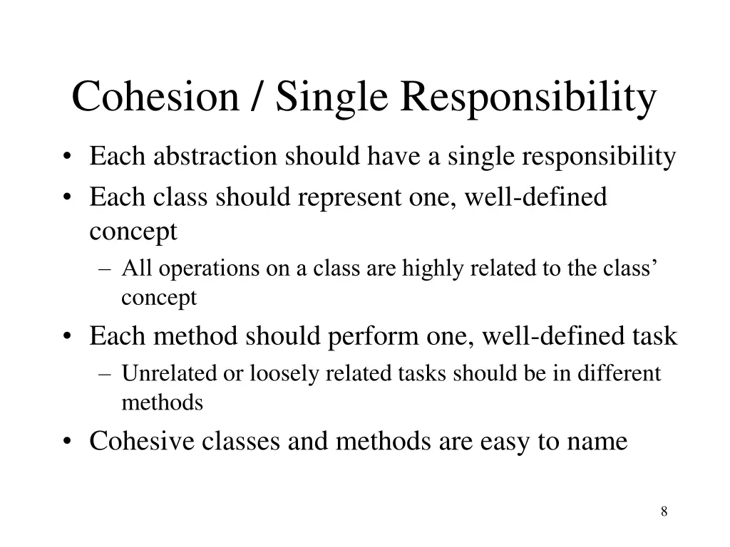 cohesion single responsibility