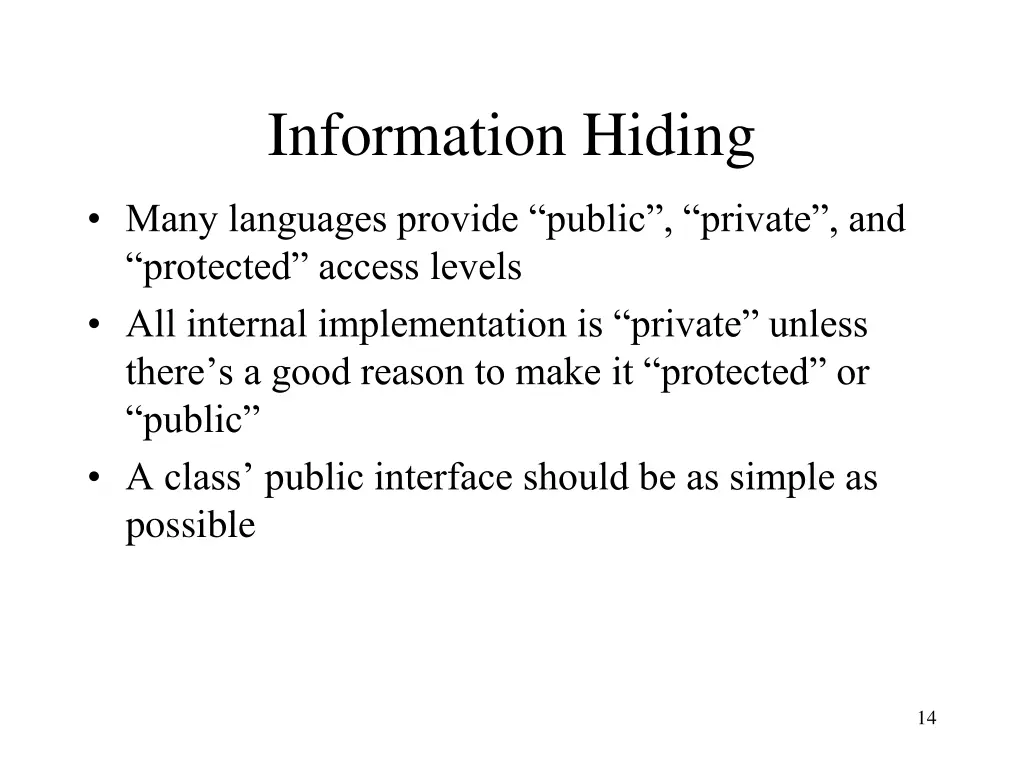 information hiding