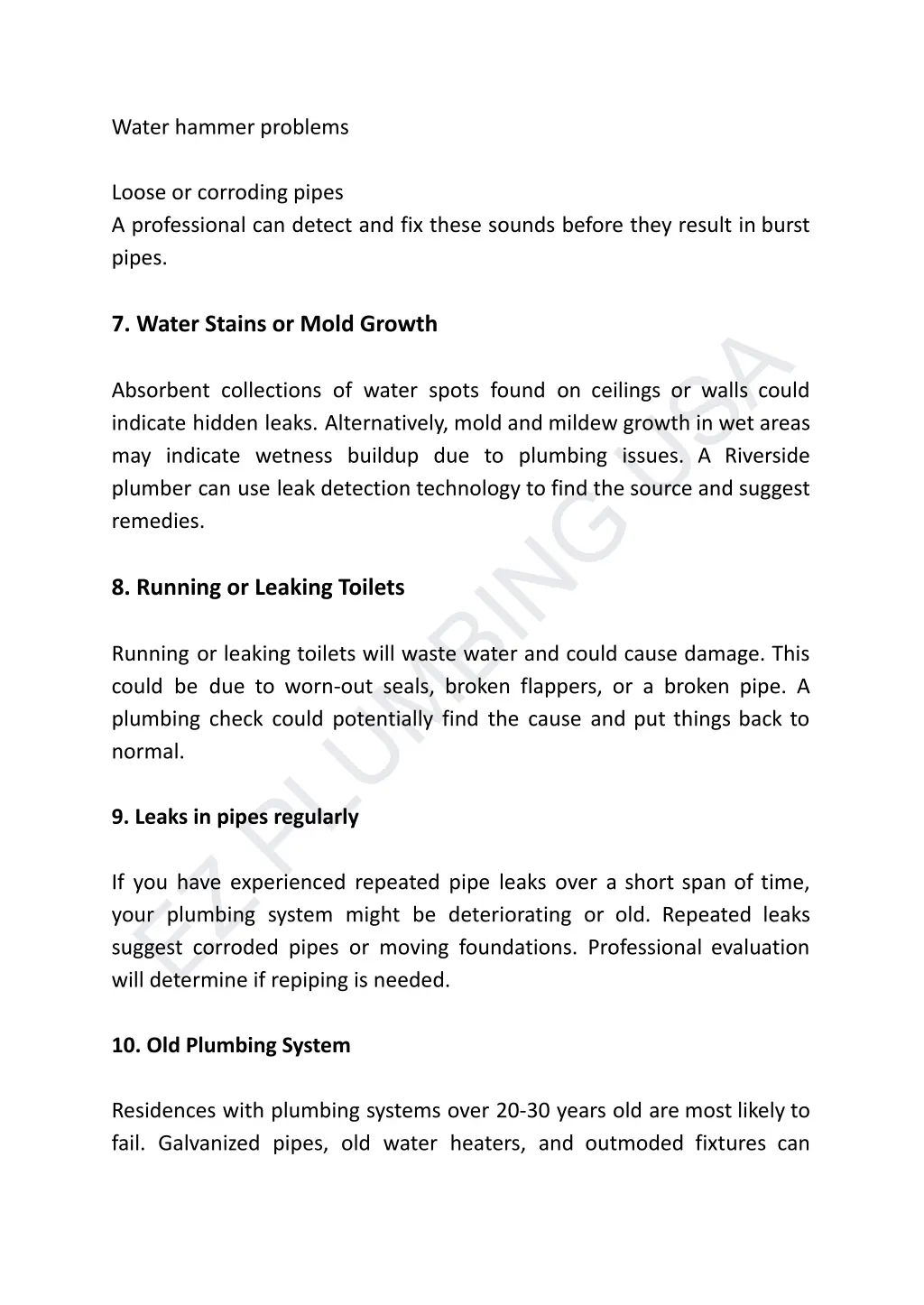 water hammer problems loose or corroding pipes