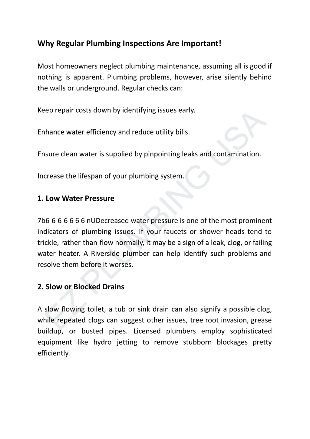 why regular plumbing inspections are important