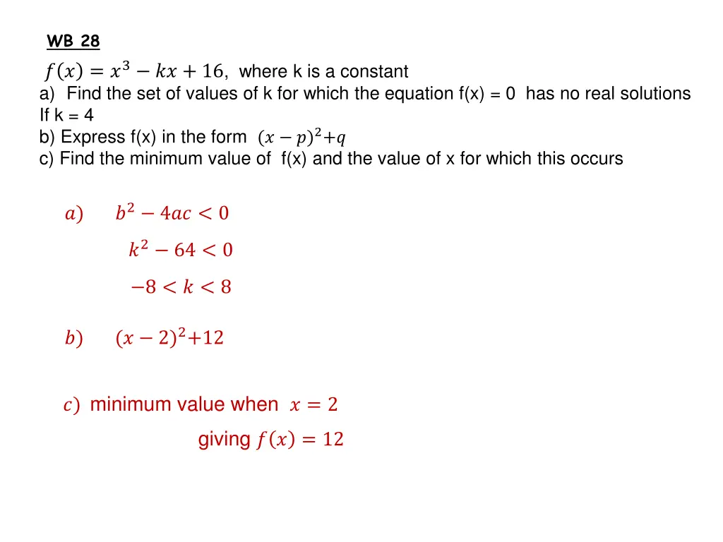 wb 28 3 16 where k is a constant a find