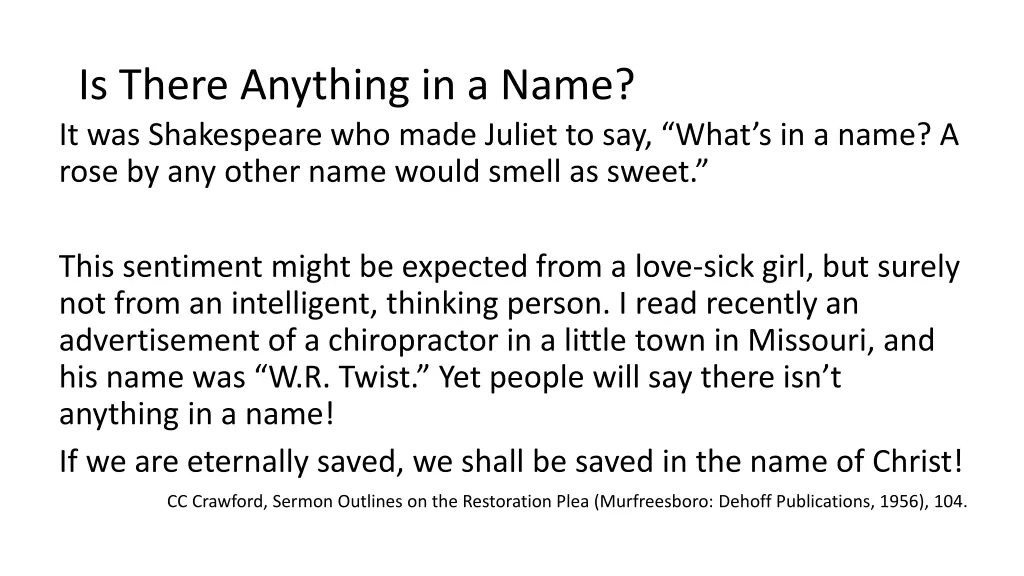 is there anything in a name it was shakespeare