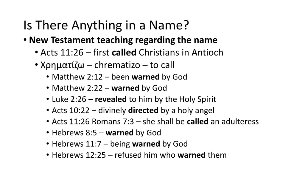is there anything in a name new testament 1