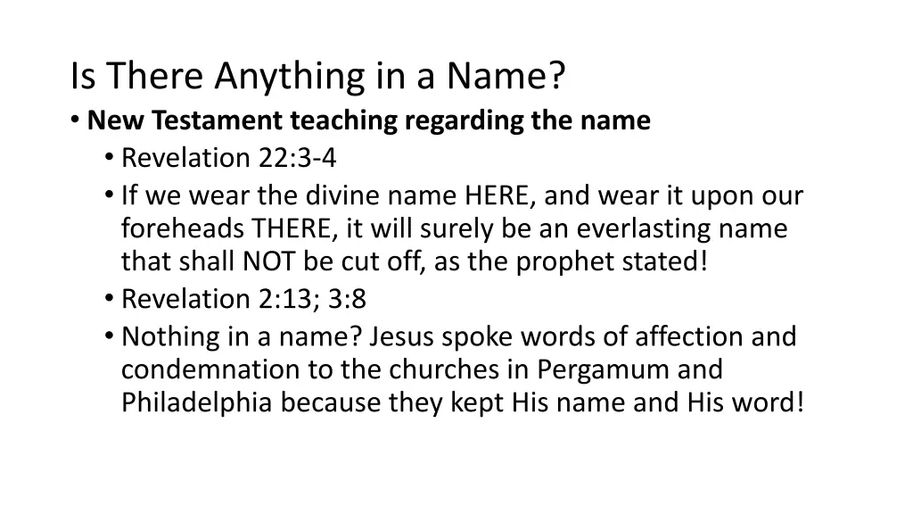 is there anything in a name new testament 11