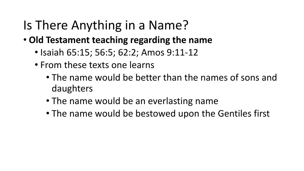 is there anything in a name old testament 1