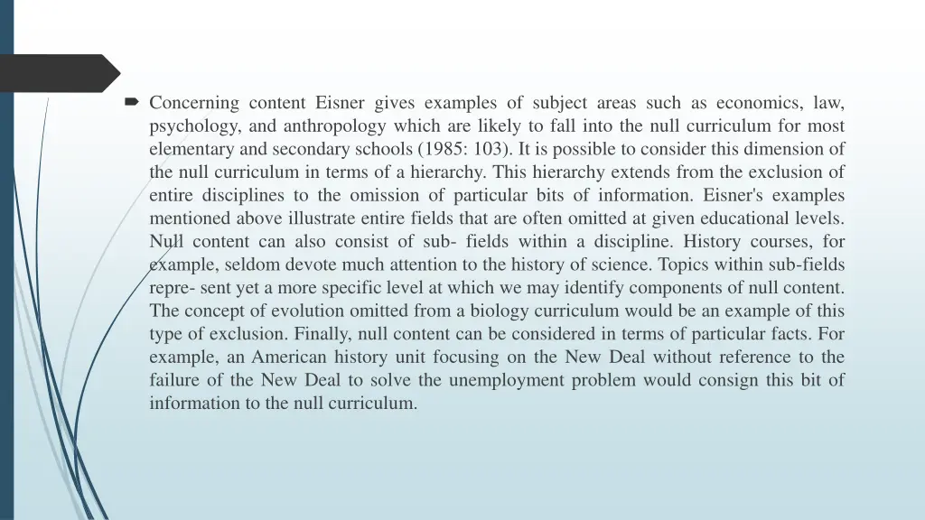 concerning content eisner gives examples