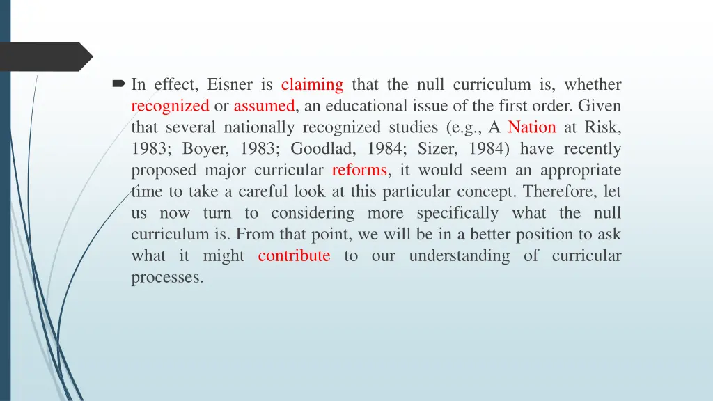 in effect eisner is claiming that the null
