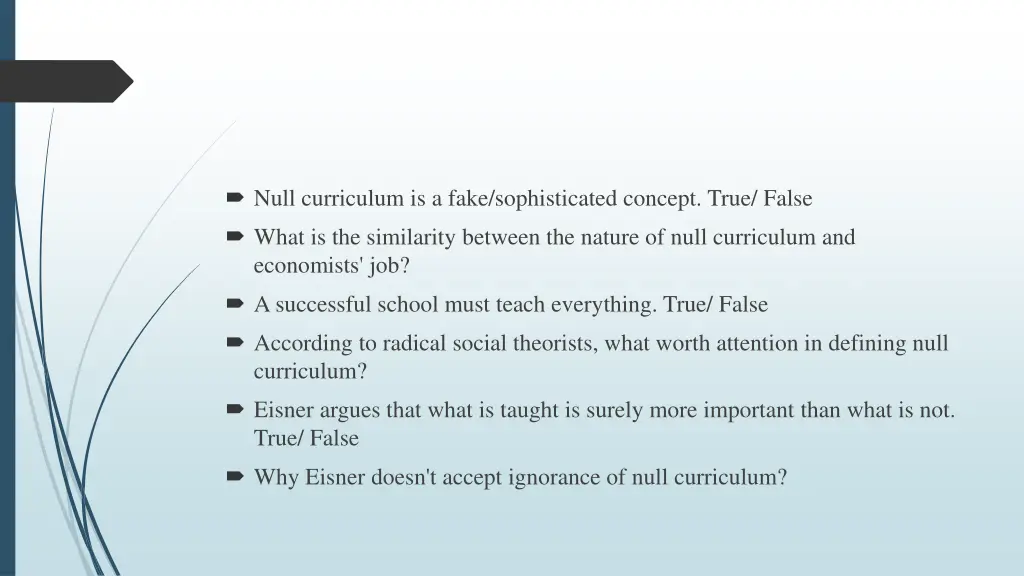 null curriculum is a fake sophisticated concept