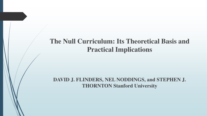 the null curriculum its theoretical basis