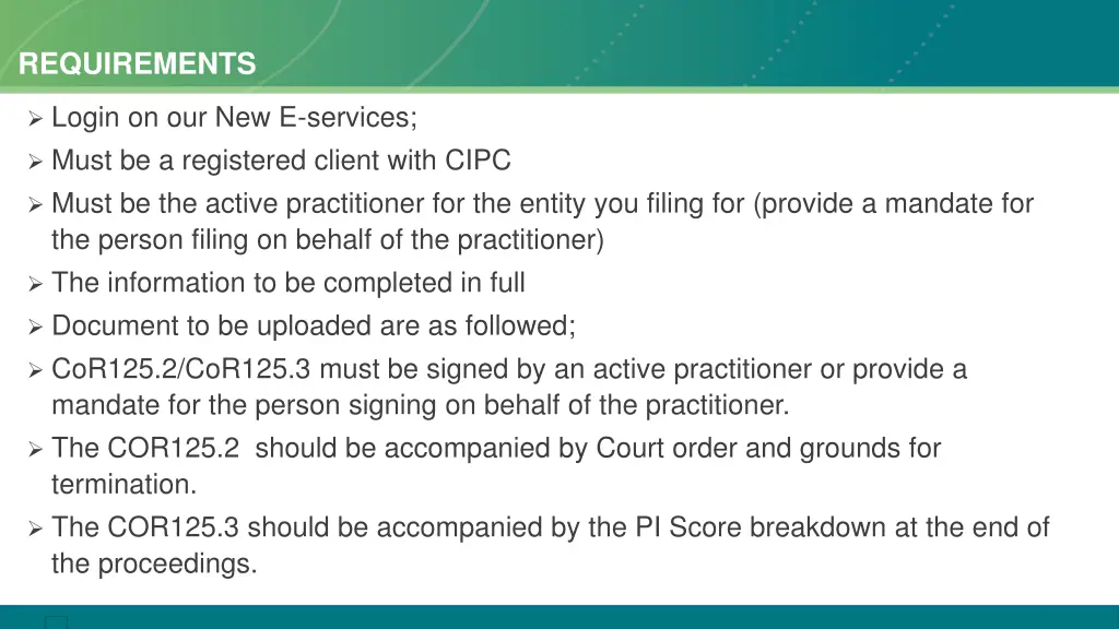 requirements 1