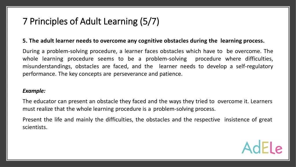 7 principles 7 principles of of adult 4