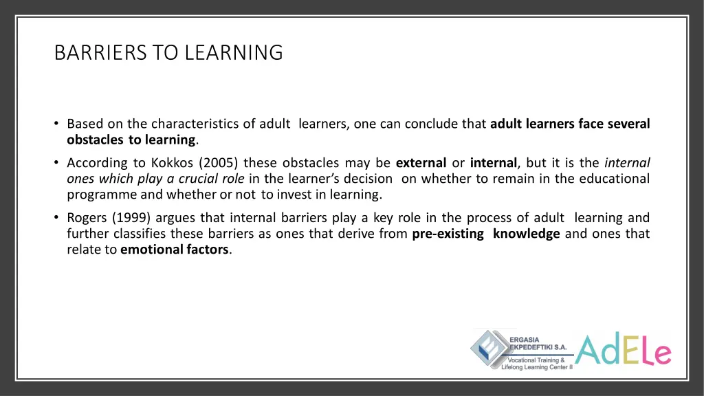 barriers to learning