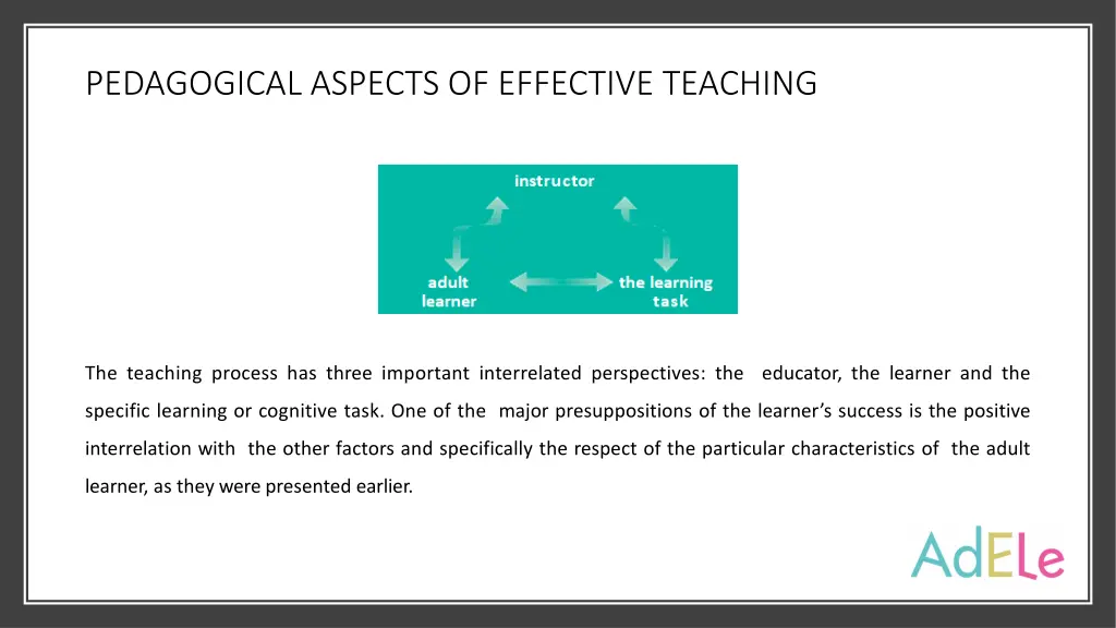 pedagogical aspects of effective teaching