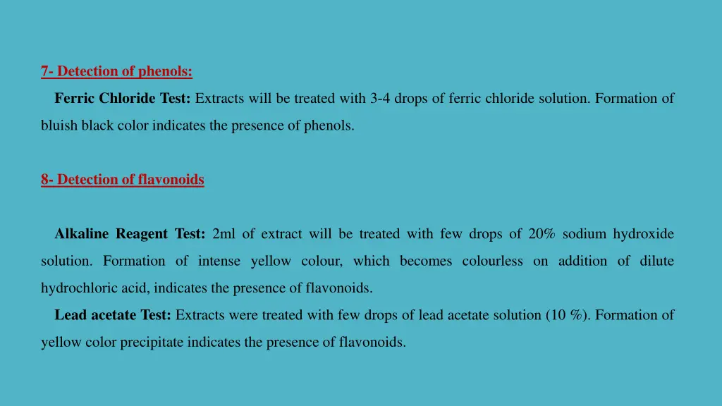 7 detection of phenols