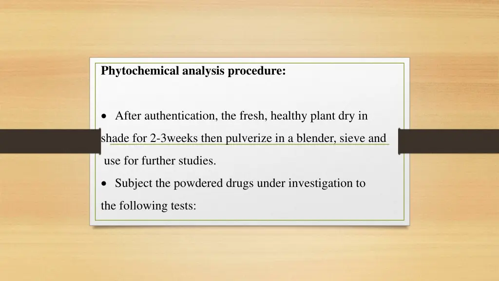 phytochemical analysis procedure