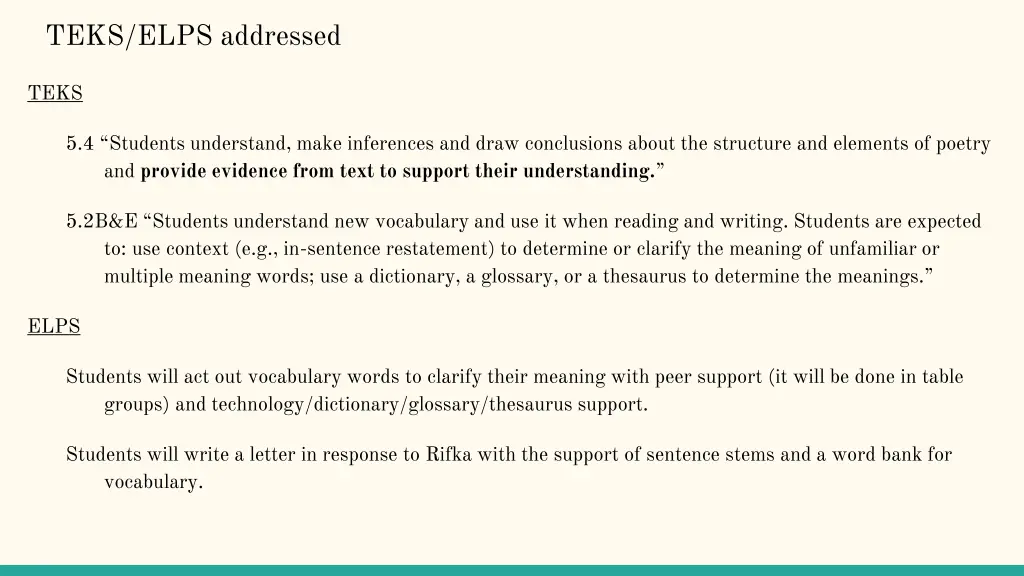 teks elps addressed