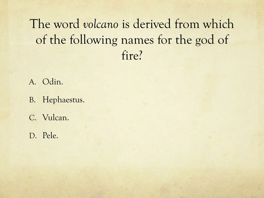 the word volcano is derived from which