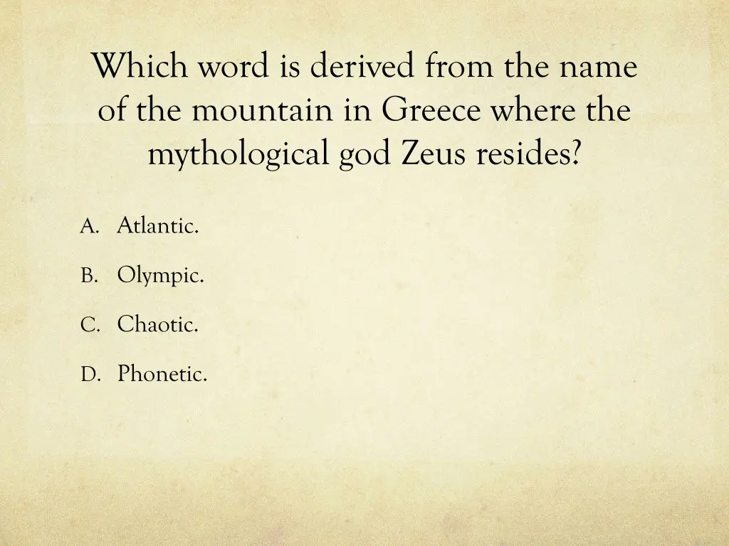 which word is derived from the name