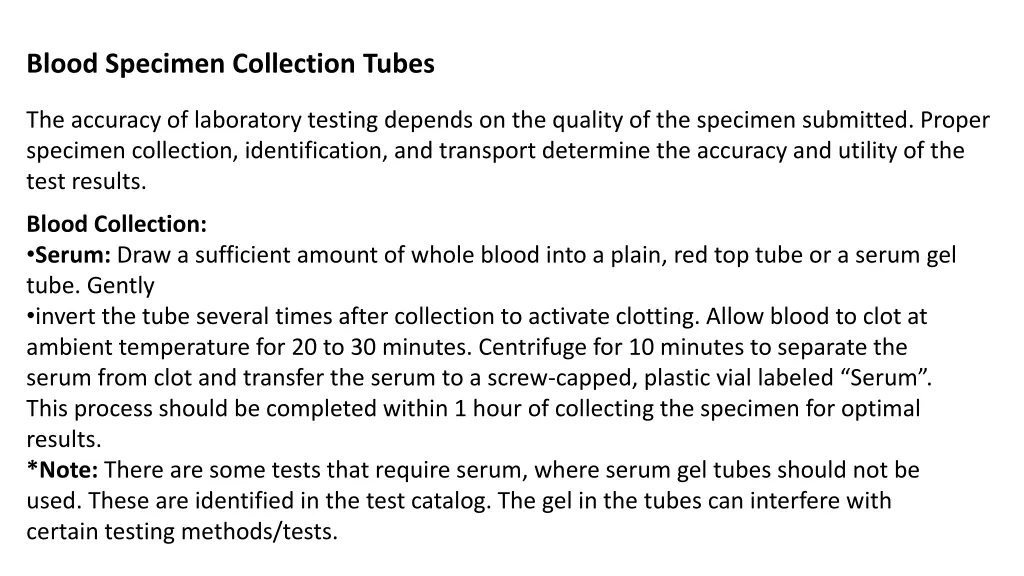 blood specimen collection tubes