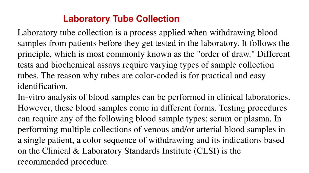 laboratory tube collection laboratory tube